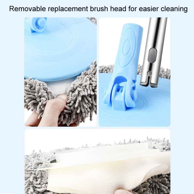 Car Chenille Curved Handle Telescopic Car Wash Soft Bristle Mop(Blue)