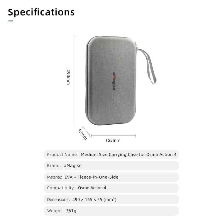 For DJI Osmo Action 4 aMagisn Medium Storage Pack Protection Movement Camera Accessories, For DJI Osmo Action 4