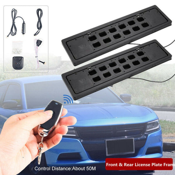 EU Standard Front Rear Car License Plate Flip Blind Protective Cover