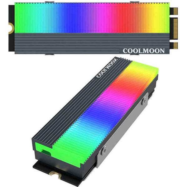 COOLMOON CM-M2A M.2 2280 Solid State Drive Cooler 5V ARGB Hard Drive Heatsink, CM-M2A