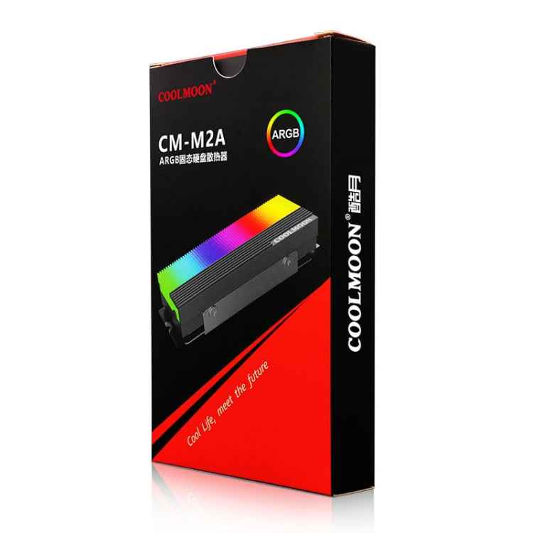 COOLMOON CM-M2A M.2 2280 Solid State Drive Cooler 5V ARGB Hard Drive Heatsink, CM-M2A