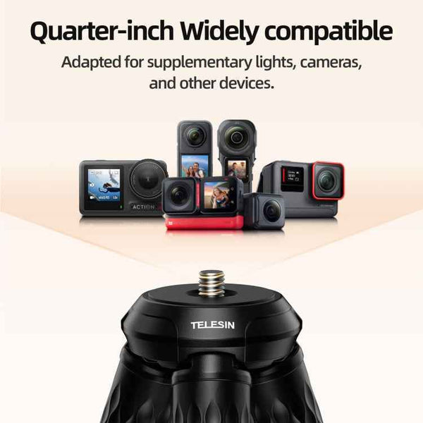 TELESIN P3-FM-02 Flexible Magnetic Suction Mobile Phone Tripod Magsafe Octopus Desktop Fixed Bracket