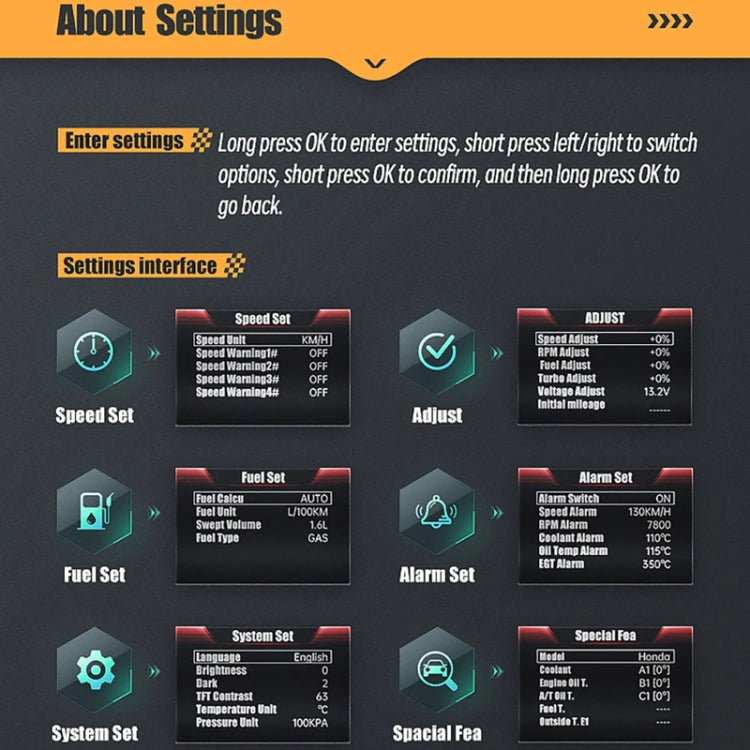 HUD Head-up Display OBD LCD Mileage Speedometer