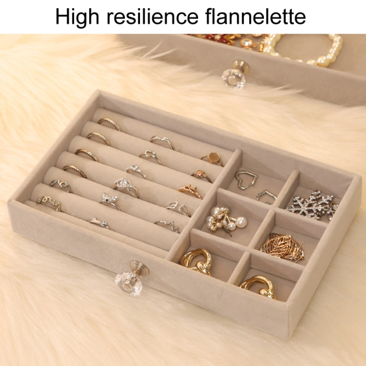 Three-Layer Velvet Dustproof Drawer Earrings Jewelry Storage Box