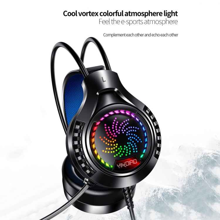 YINDIAO Q7 Colorful Light Computer Wired Headset USB Gaming Headset