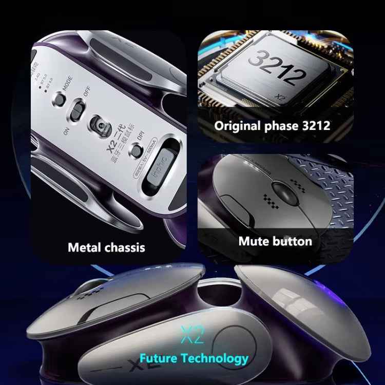 Inphic X2 Bluetooth Wireless Mouse Tri-Mode Silent Rechargeable Office Gaming Laptop Mouse