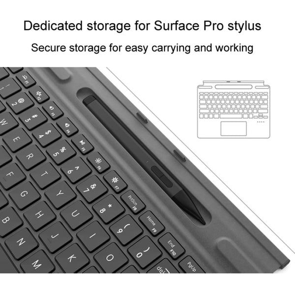 For Microsoft Surface Pro 8 / 9 / 10 / X Bluetooth Keyboard Magnetic Tablet Wireless Touch Backlit Keyboard With Pen Slot