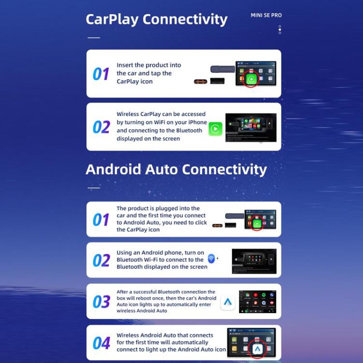 Dual-Channel Carlinkit Original Car Wired To Wireless Android Carplay Adapter