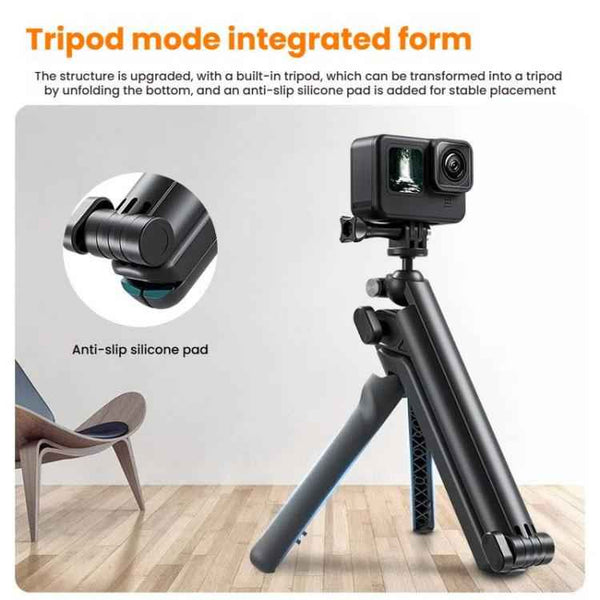 TELESIN Tri-folding Tripod For Sports Camera Mobile Phone Selfie Stand Desktop Fixed Bracket