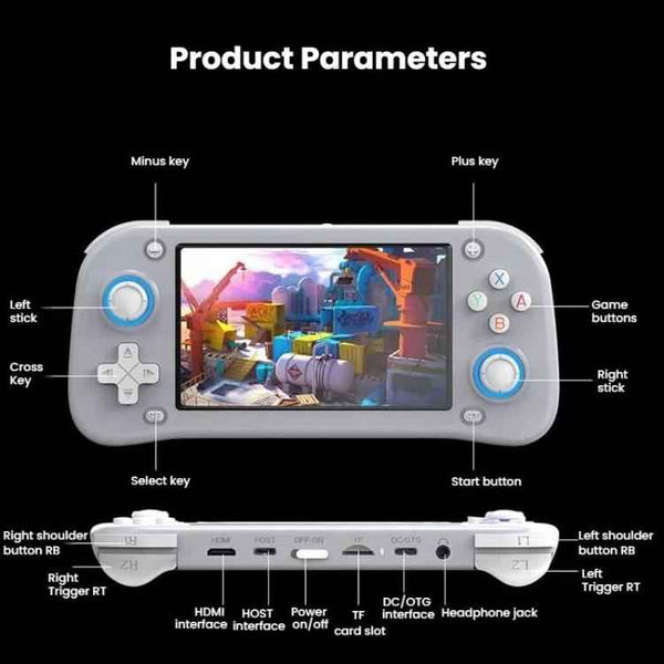 XF43 Retro Handheld Game Console Open Source 4.3 Inch Large Screen Gaming Video Players Console, 64G, 128G