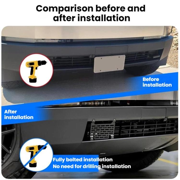 For Tesla Cybertruck Quick-Release Punch-Free US License Plate Frame