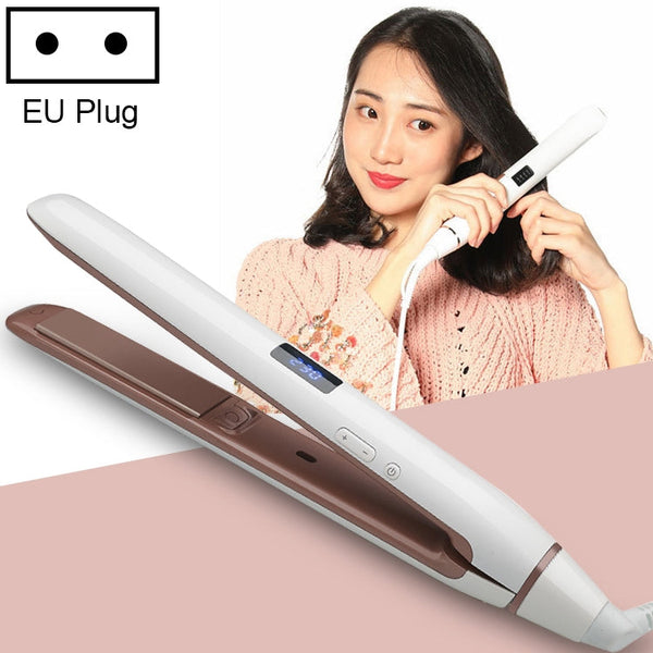 Hair Straightener Iron LED Display Ceramic Coating Plate Ionic Curling Iron, EU