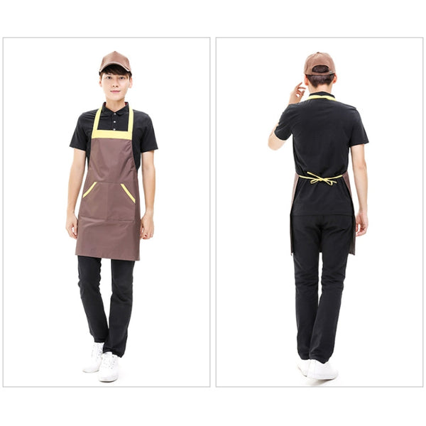 Solid Color Polyester Home Apron Antifouling Simple Adult Apron