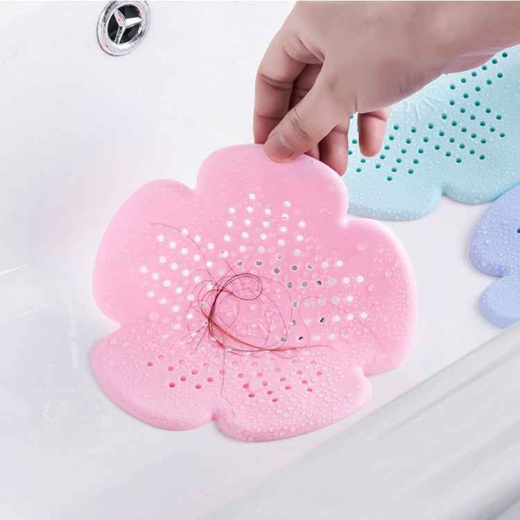 Flower Shape Bathroom Floor Drain Hair Stopper Filter Sink Strainer(White)