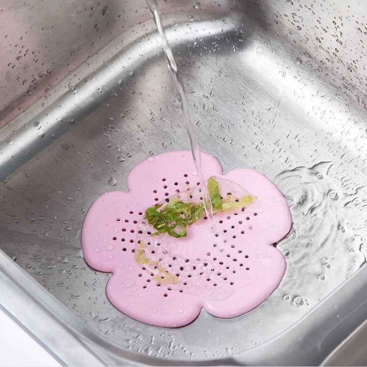 Flower Shape Bathroom Floor Drain Hair Stopper Filter Sink Strainer(White)