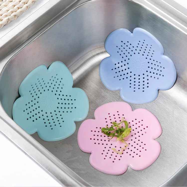 Flower Shape Bathroom Floor Drain Hair Stopper Filter Sink Strainer(White)