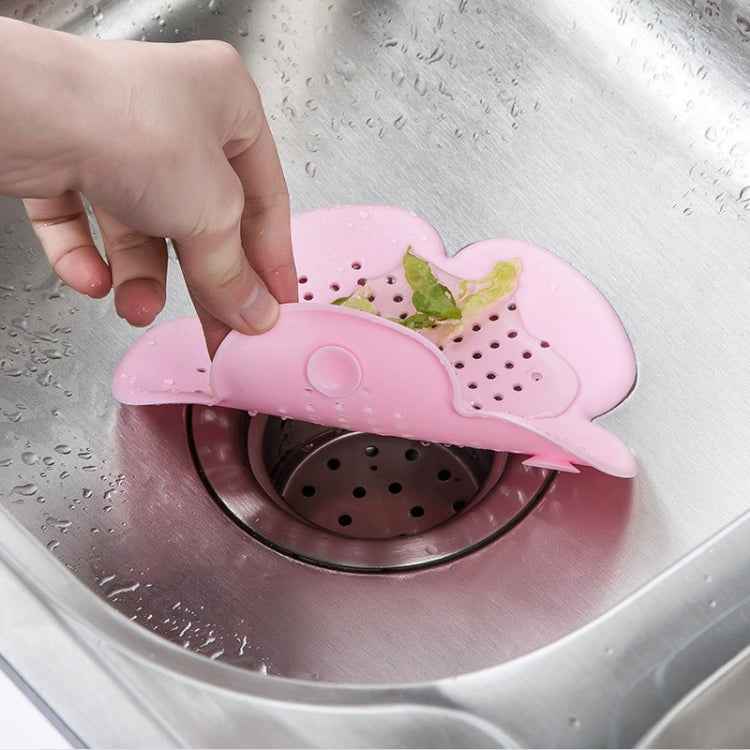 Flower Shape Bathroom Floor Drain Hair Stopper Filter Sink Strainer(White)