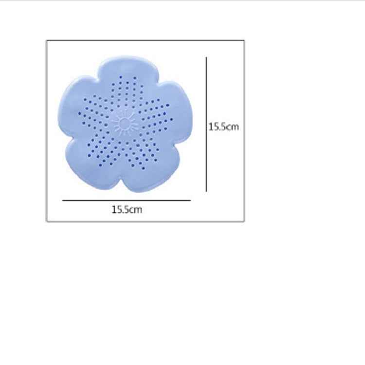 Flower Shape Bathroom Floor Drain Hair Stopper Filter Sink Strainer(White)