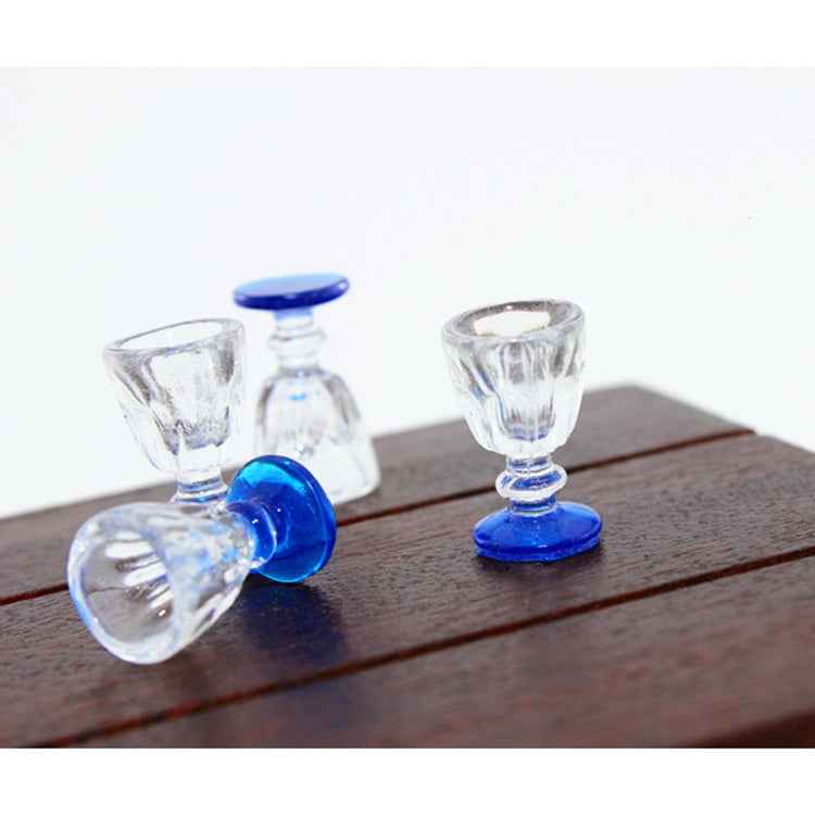3 PCS Mini Transparent Goblet Glasses Beer Mug Doll House Model Accessories