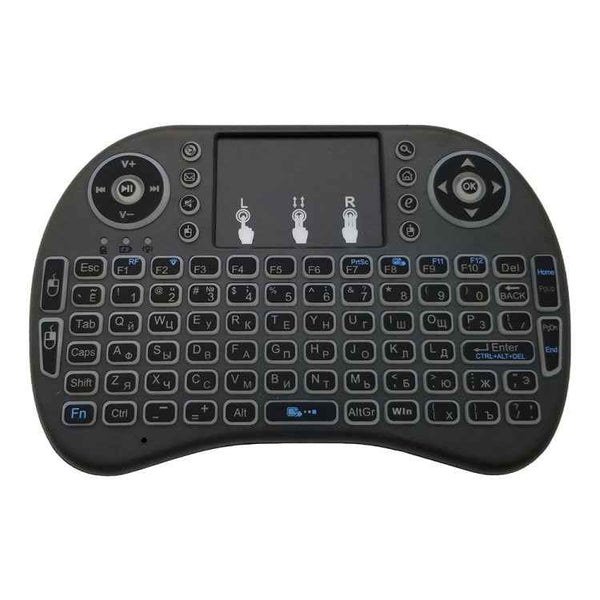 Support Language: Russian i8 Air Mouse Wireless Backlight Keyboard with Touchpad for Android TV Box & Smart TV & PC Tablet & Xbox360 & PS3 & HTPC/IPTV