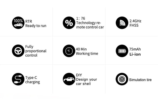 Turbo Racing Fully Proportional 1/76 Mini RC Car