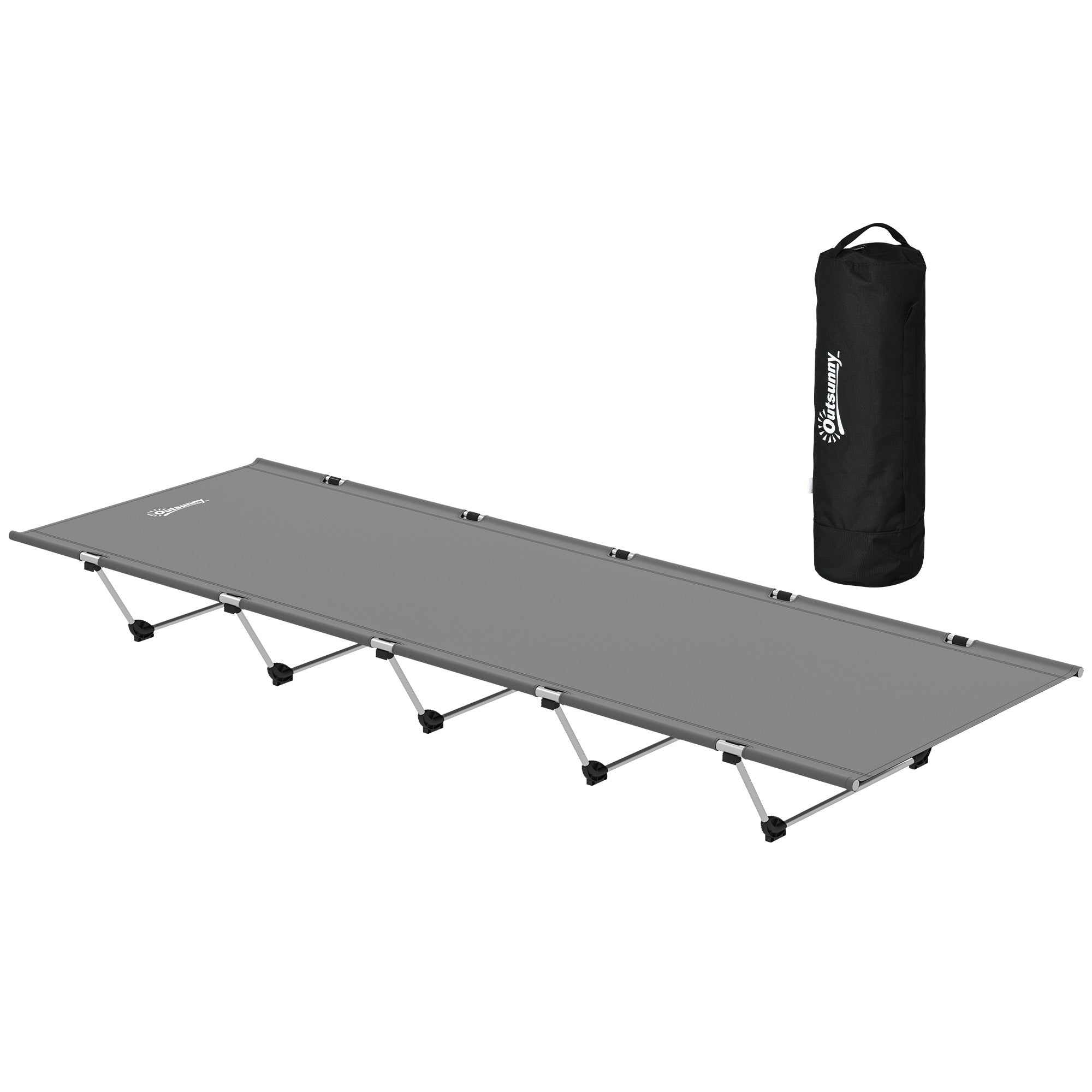 Outsunny Lightweight Camping Cot Portable Compact Sleeping Bed w/ Carry Bag