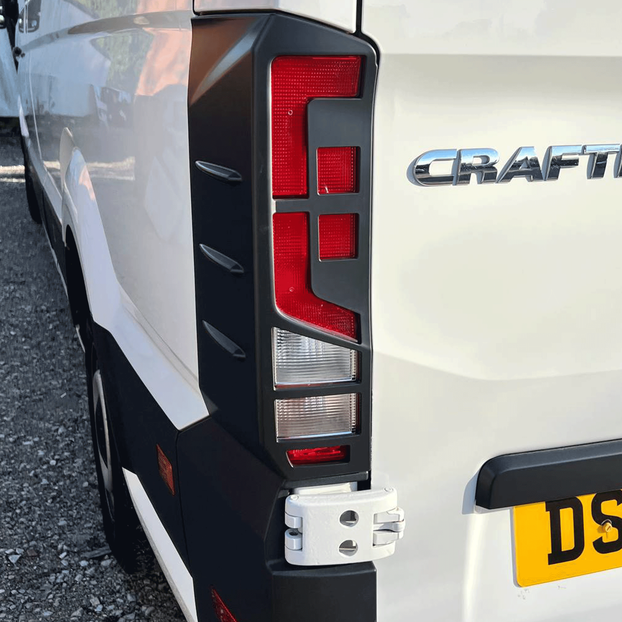 For MAN TGE Rear Light Guards - Ultimate Matte Black Hammerite Protection (2018+)