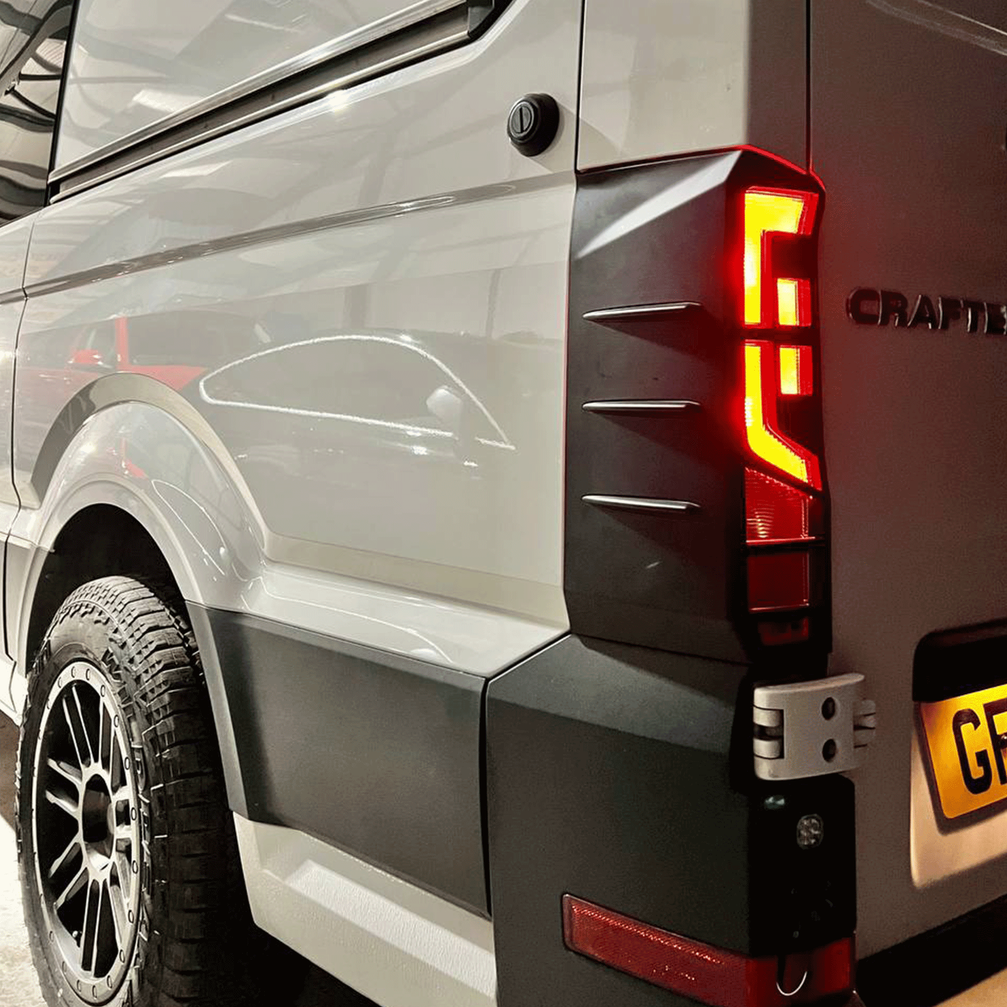 For MAN TGE Rear Light Guards - Matte Black Protection (2018+)