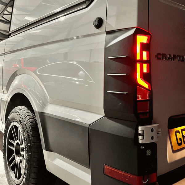 For MAN TGE Rear Light Guards - Matte Black Protection (2018+)