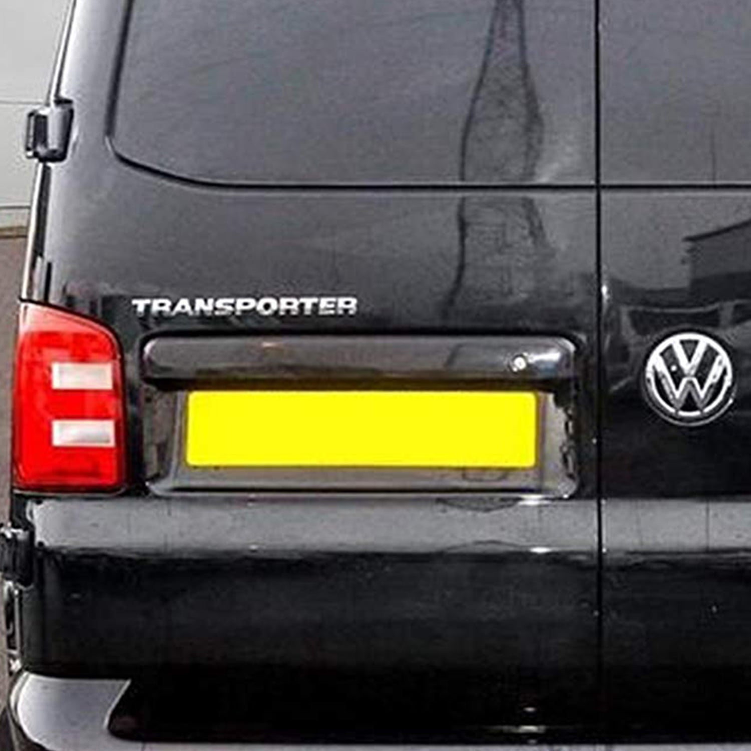 For VW T6 Barndoor Rear Number Plate Unit - Deep Black