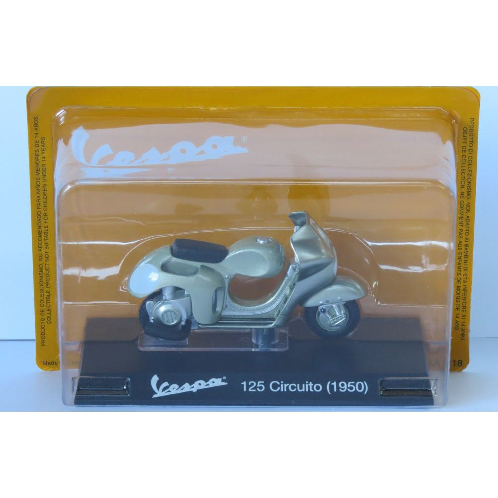 Vespa 125 Circuito 1950 silver 1:18 Scale Diecast Model