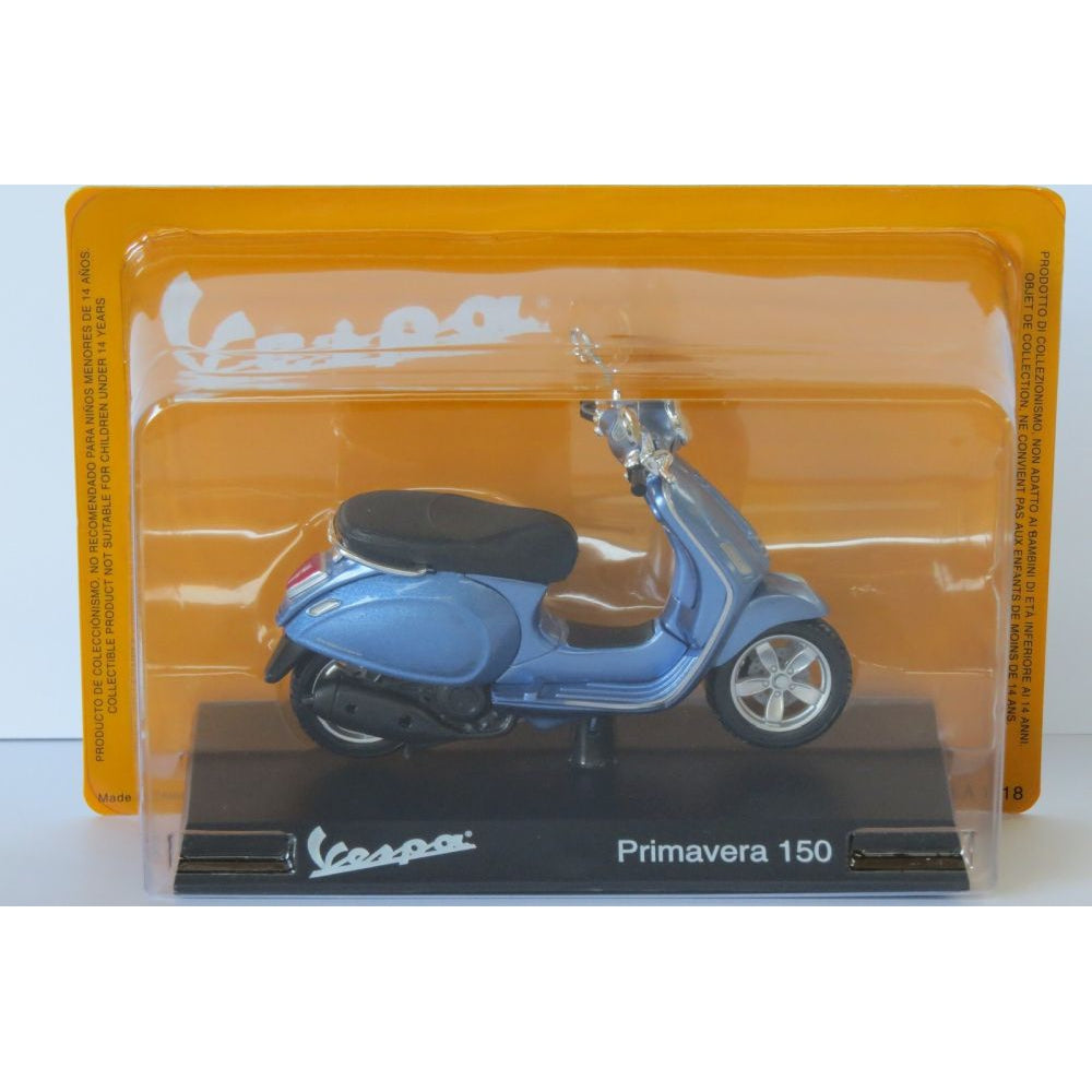 Vespa Primavera 2014 blue 1:18 Scale Diecast Model