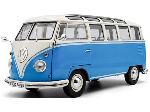 Volkswagen T1 Samba 1962 Blue/White 1:18 Scale Solido Diecast Model