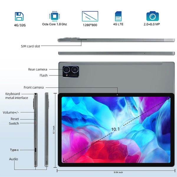 Android 8.0 MTK6750 Octa Core 1.8GHz, Dual SIM, Support GPS, OTG, WiFi, BT