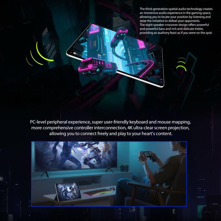 Honor Pad GT2 Pro WiFi Tablet PC, 12.5 inch 8GB+256GB MagicOS 9.0.1 Qualcomm Snapdragon 8 Gen3 Octa Core