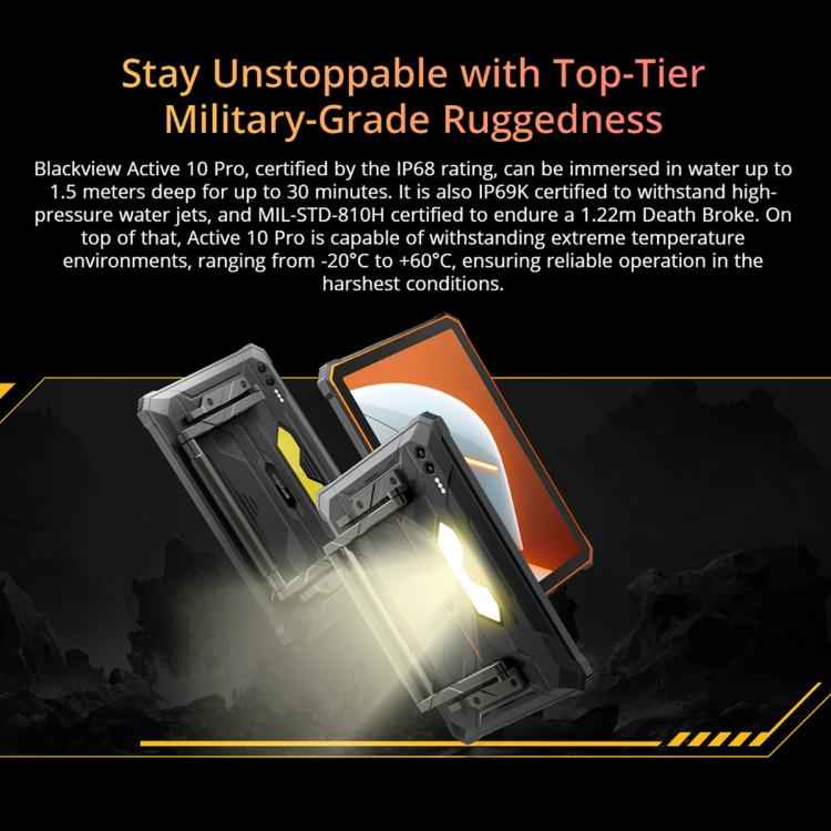 Blackview Active 10 Pro 5G Rugged Tablet, 12GB+512GB, 10.95 inch Android 14 Dimensity 7300 Octa Core, Global Version with Google Play