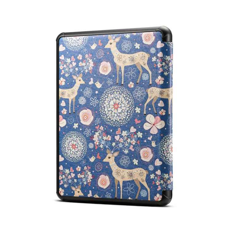 Reindeer Blue Pattern Horizontal Flip PU Leather Protective Case for Amazon Kindle 2019, with Sleep & Wake-up Funtion, Amazon Kindle 2019