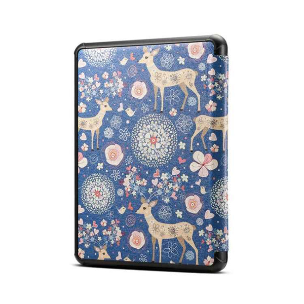 Reindeer Blue Pattern Horizontal Flip PU Leather Protective Case for Amazon Kindle 2019, with Sleep & Wake-up Funtion, Amazon Kindle 2019