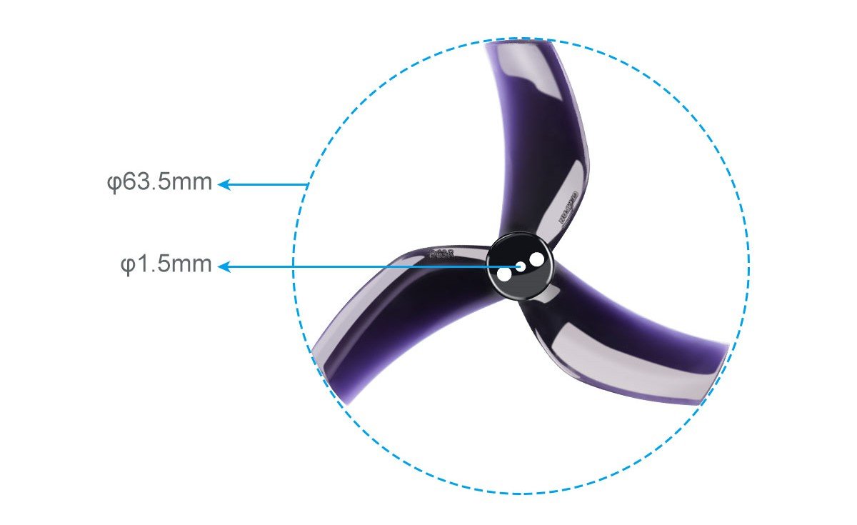 Gemfan D63 3-Blade Propellers 1.5mm Shaft