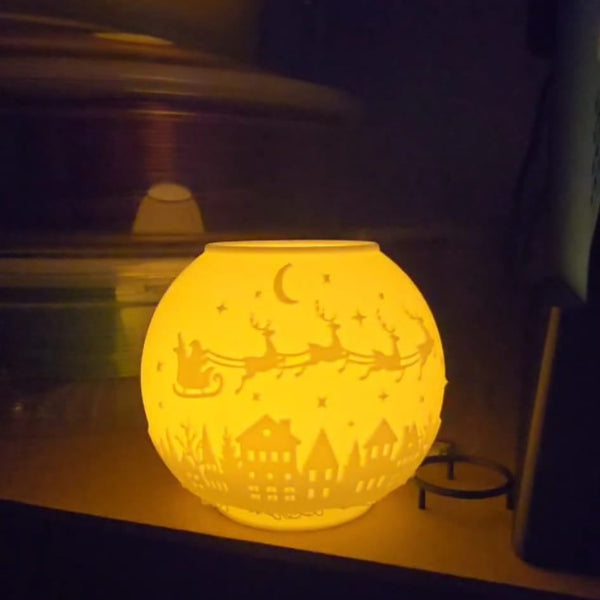 Hollow Christmas Tea Light Holder – LED-Only Festive Glow