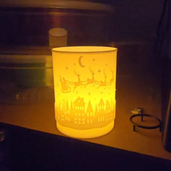 Hollow Christmas Tea Light Holder – LED-Only Festive Glow