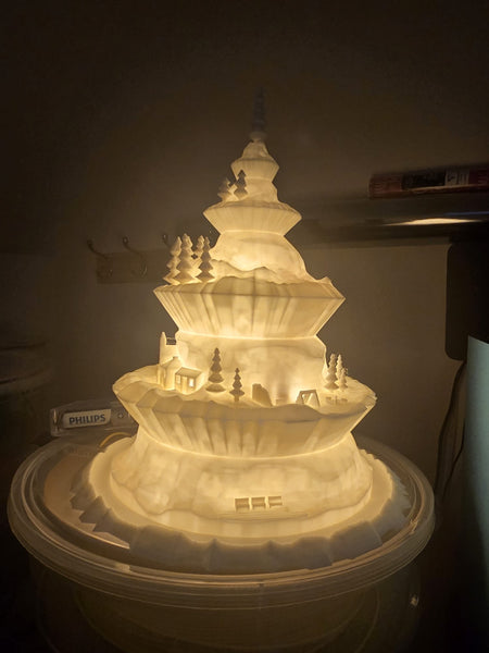 Woodland Winter Ornament – Mountain Scene Christmas Decoration