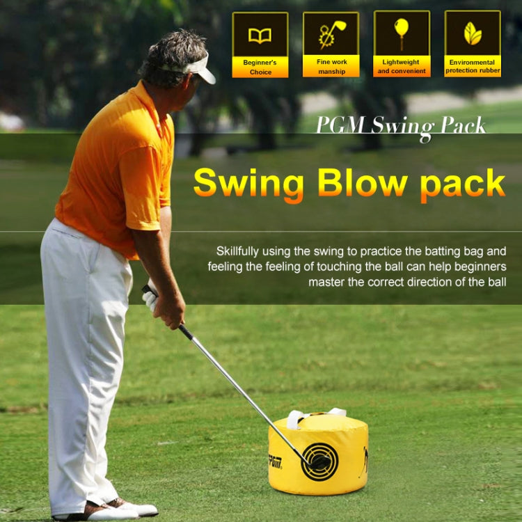 PGM Multi-Function Golf Power Impact Waterproof Practice Training Smash Hit Strike Bag Trainer Exercise Package, Size: 26 x 44cm, HL002 Black, HL002 Yellow