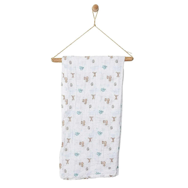 Little Dreams Girl Muslin Blanket - White