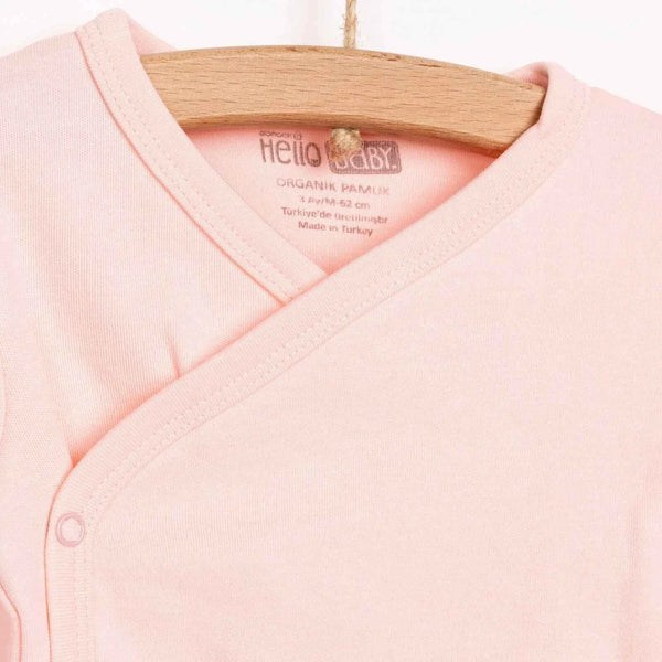 HelloBaby Newborn Organic Wrapover Top-Hat - Light Pink