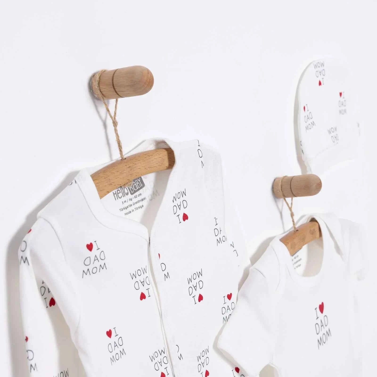 HelloBaby Newborn Baby Mom&Dad Jumpsuit- - Ecru