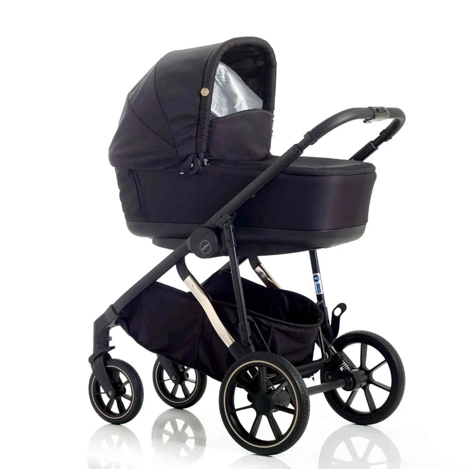 Mee-Go Uno Plus 2-in-1 Pushchair & Pram - Black/Rose