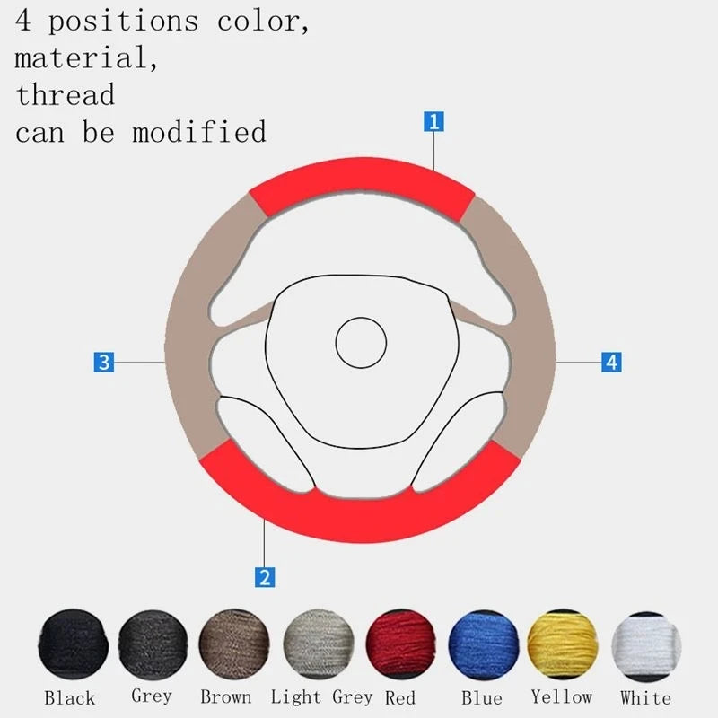 Car Steering Wheel Cover Soft Suede For Porsche 911 991 Boxster 981 Cayman Cayenne Panamera DIY Steering-Wheel Cover Wrap