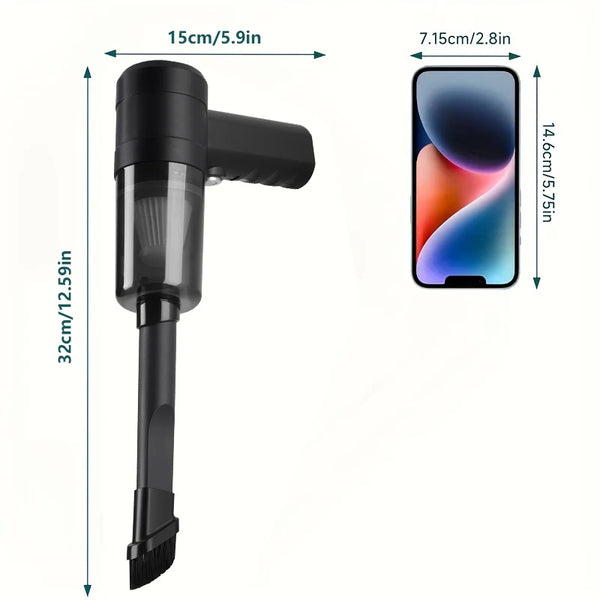 Handheld Car Vacuum Cleaner, 15000PA Portable Cordless, Dual use of blowing and suctionMulti-Nozzles, for Car, Home, Pet, Office
