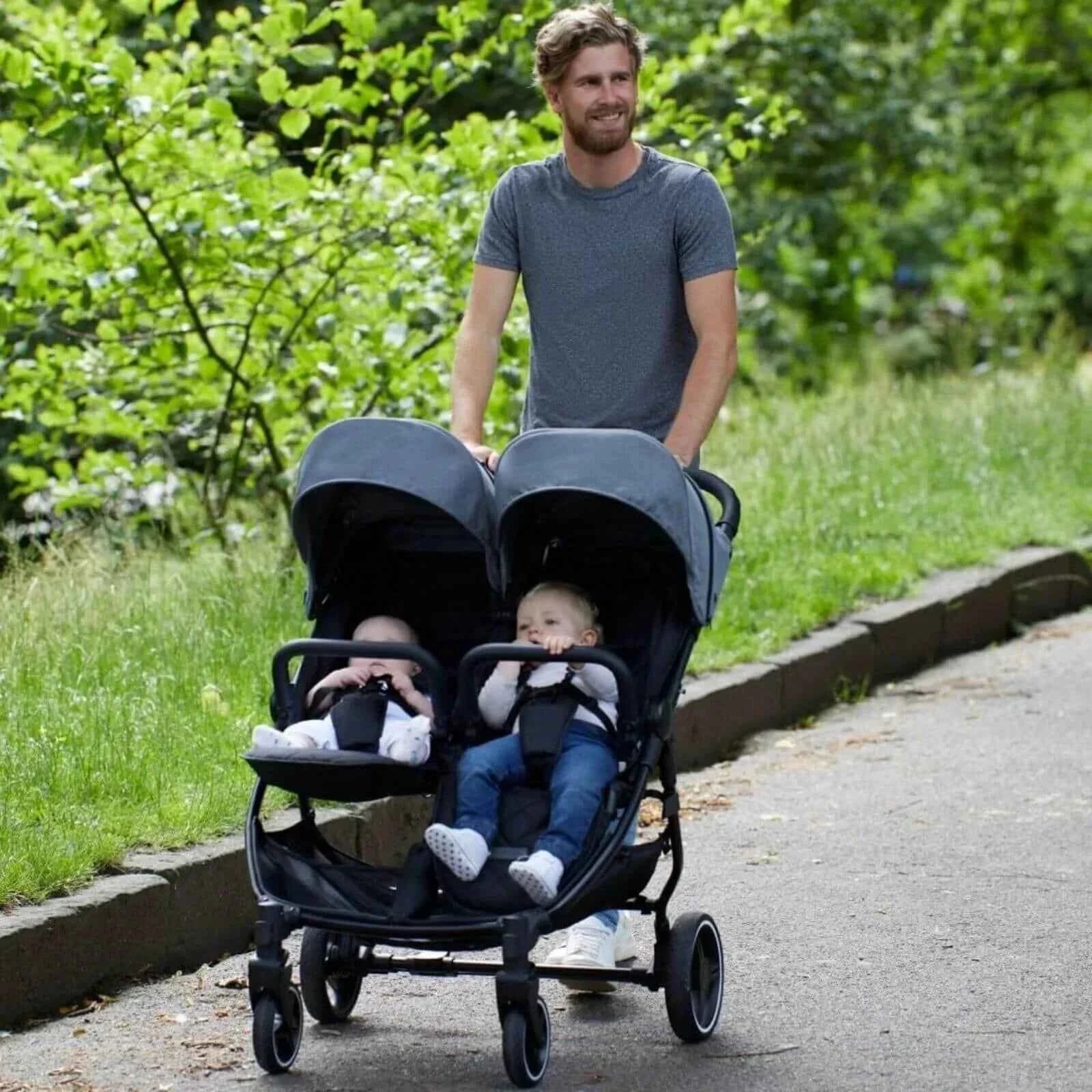 Ickle Bubba Venus Double Stroller - Space Grey